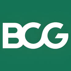 Untitled BCG logo: white “BCG” letters inside a solid green circle