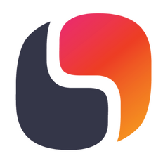 Untitled AlphaSight logo: stylized “S” in gradient red-to-orange on dark gray background